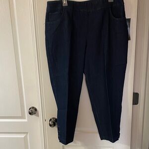 Slimsation By Multiples Navy Ankle Pants